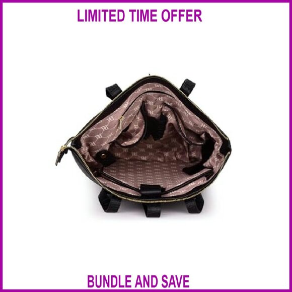 15.6 Inch Vegan Leather Laptop Tote Bag Professional Work Travel - Picture 5 of 8